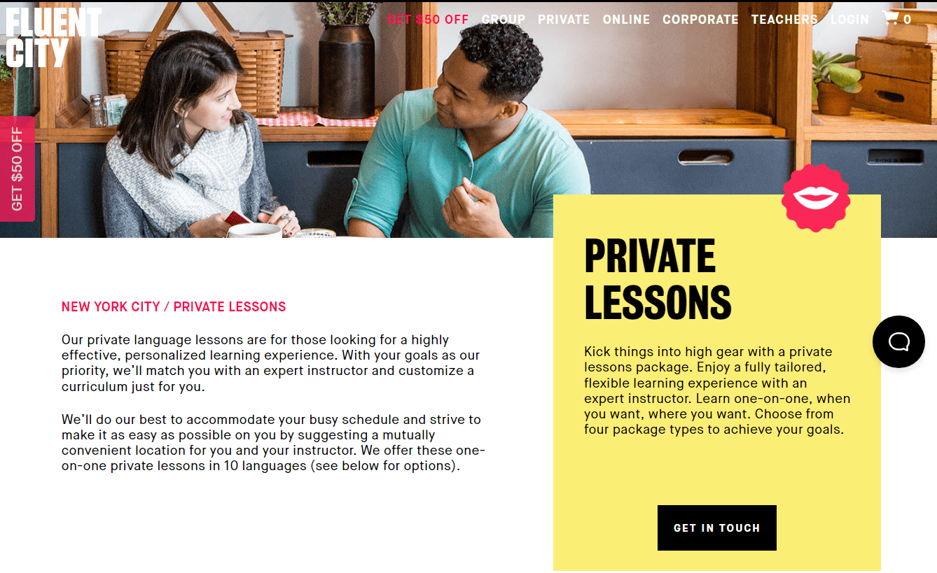 Get Private Language lessons- Fluent City Student Discounts