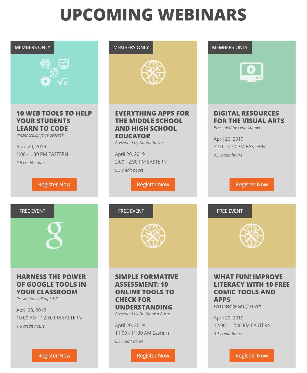 Simplek12 Coupon Codes - Upcoming Webinars