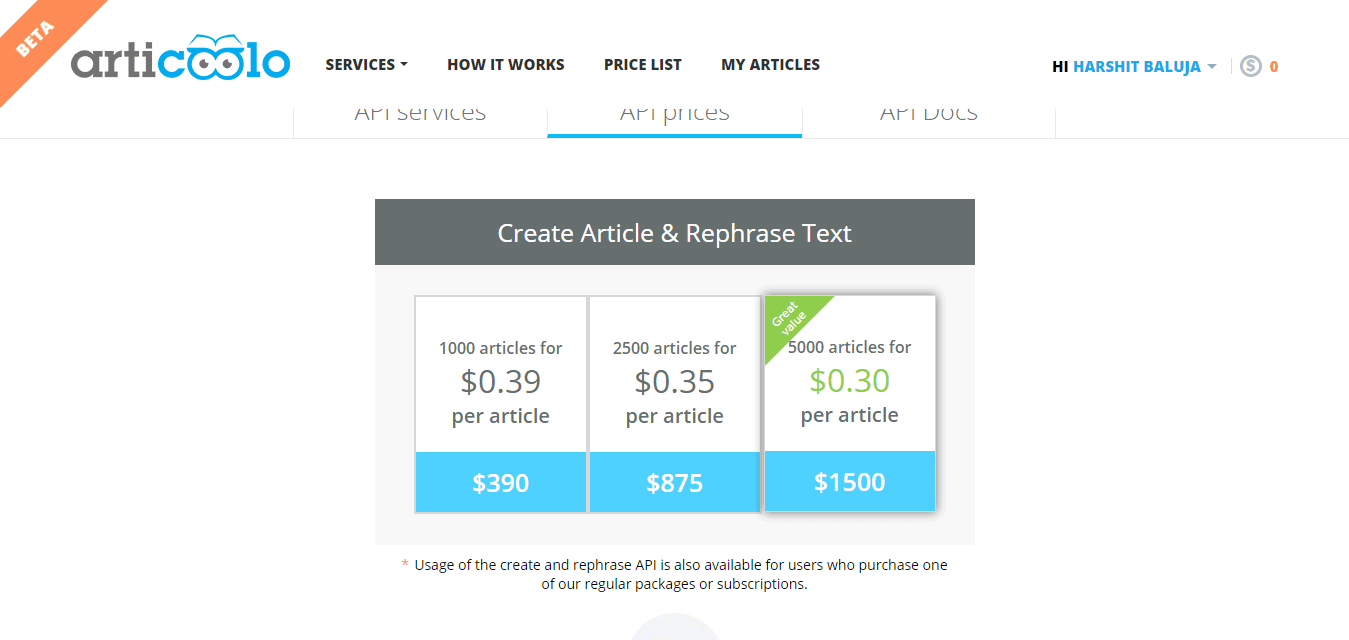coupons for Articoolo - SERVICES