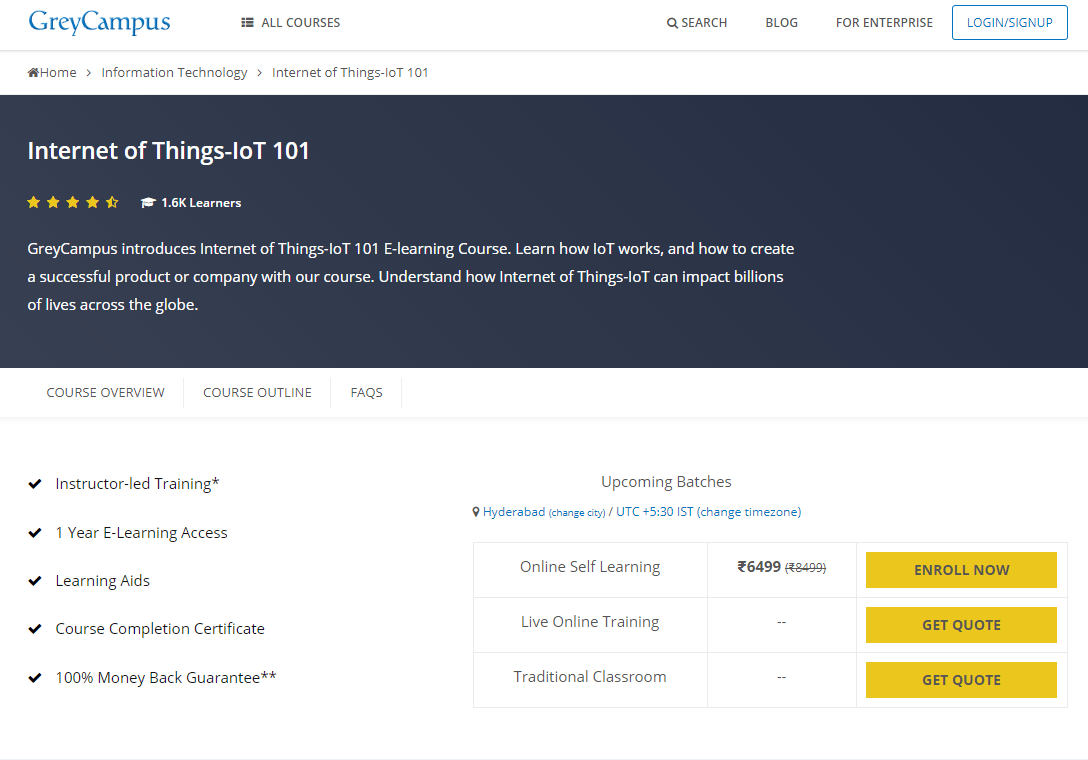 GreyCampus Coupon Codes- Internet of Things IoT 101