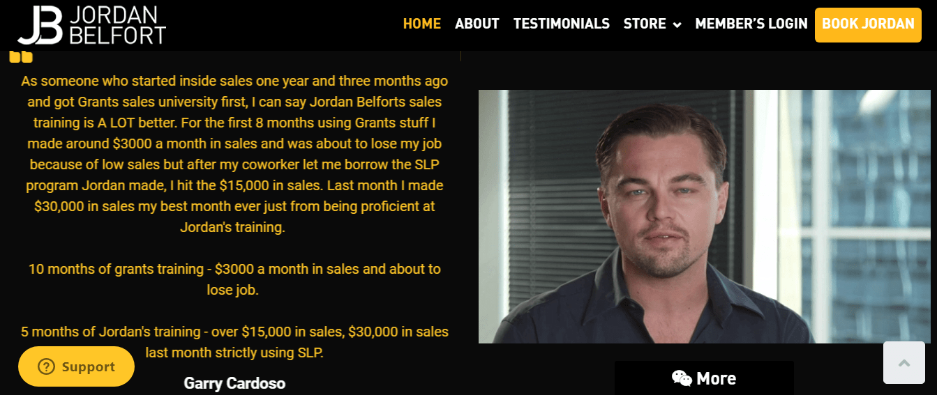 Jordan Belfort Courses Review- Testimonial