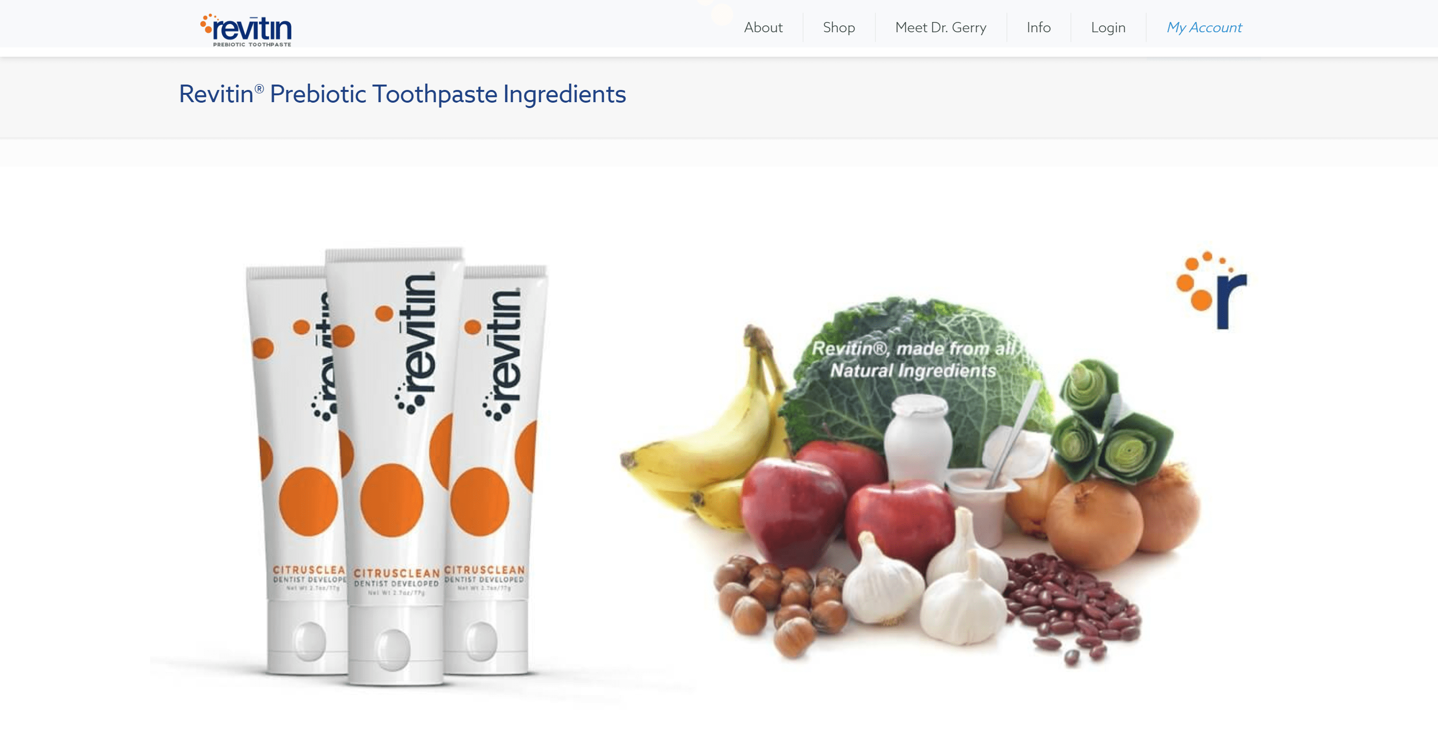 revitin toothpaste ingredients- original quality