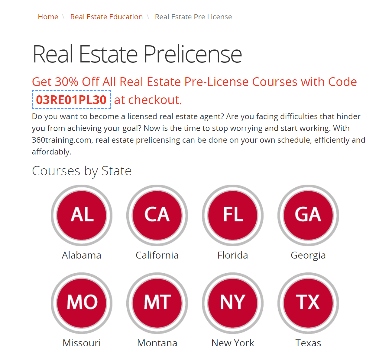 360training pre licensing real estate