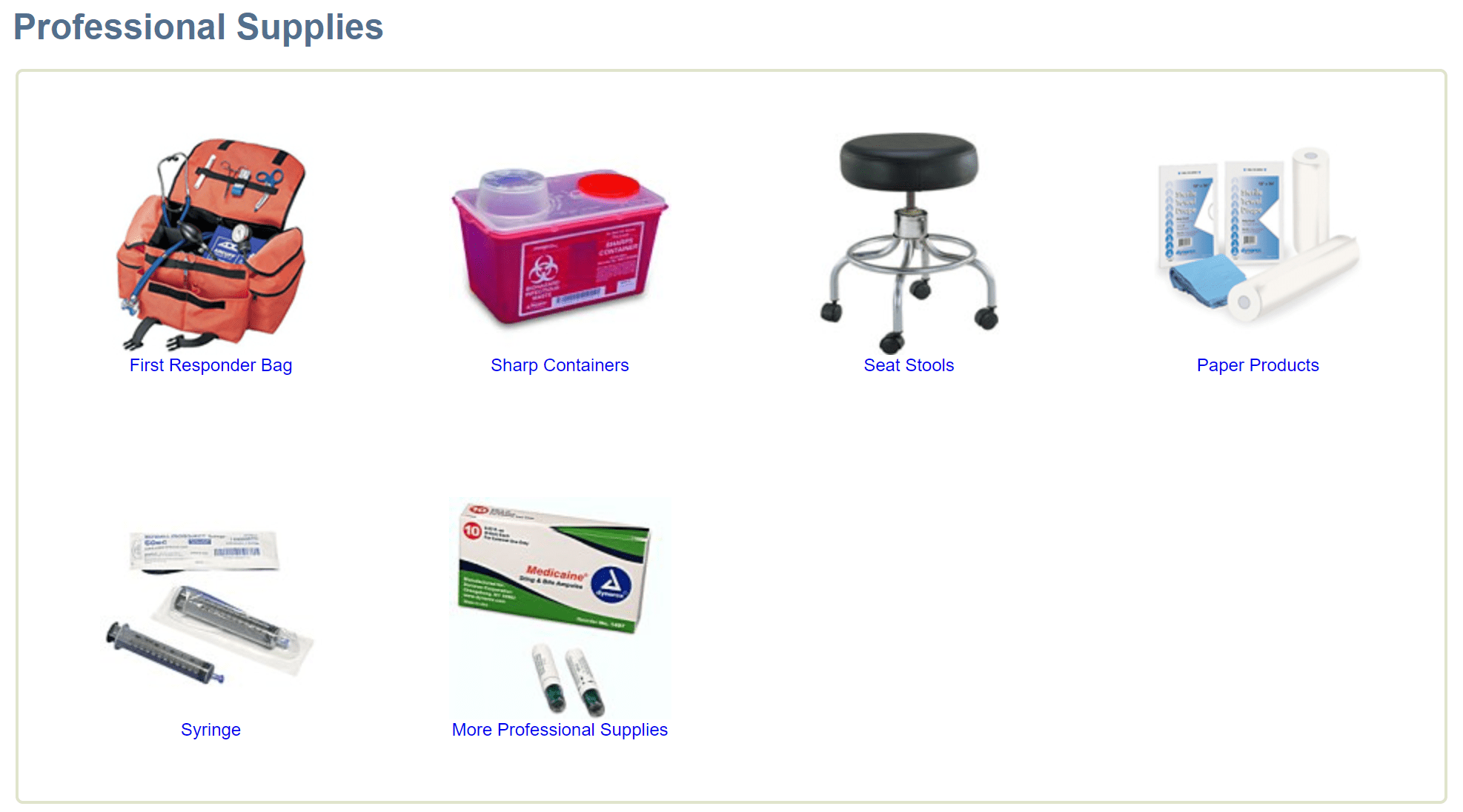 Medical supply depot supplies