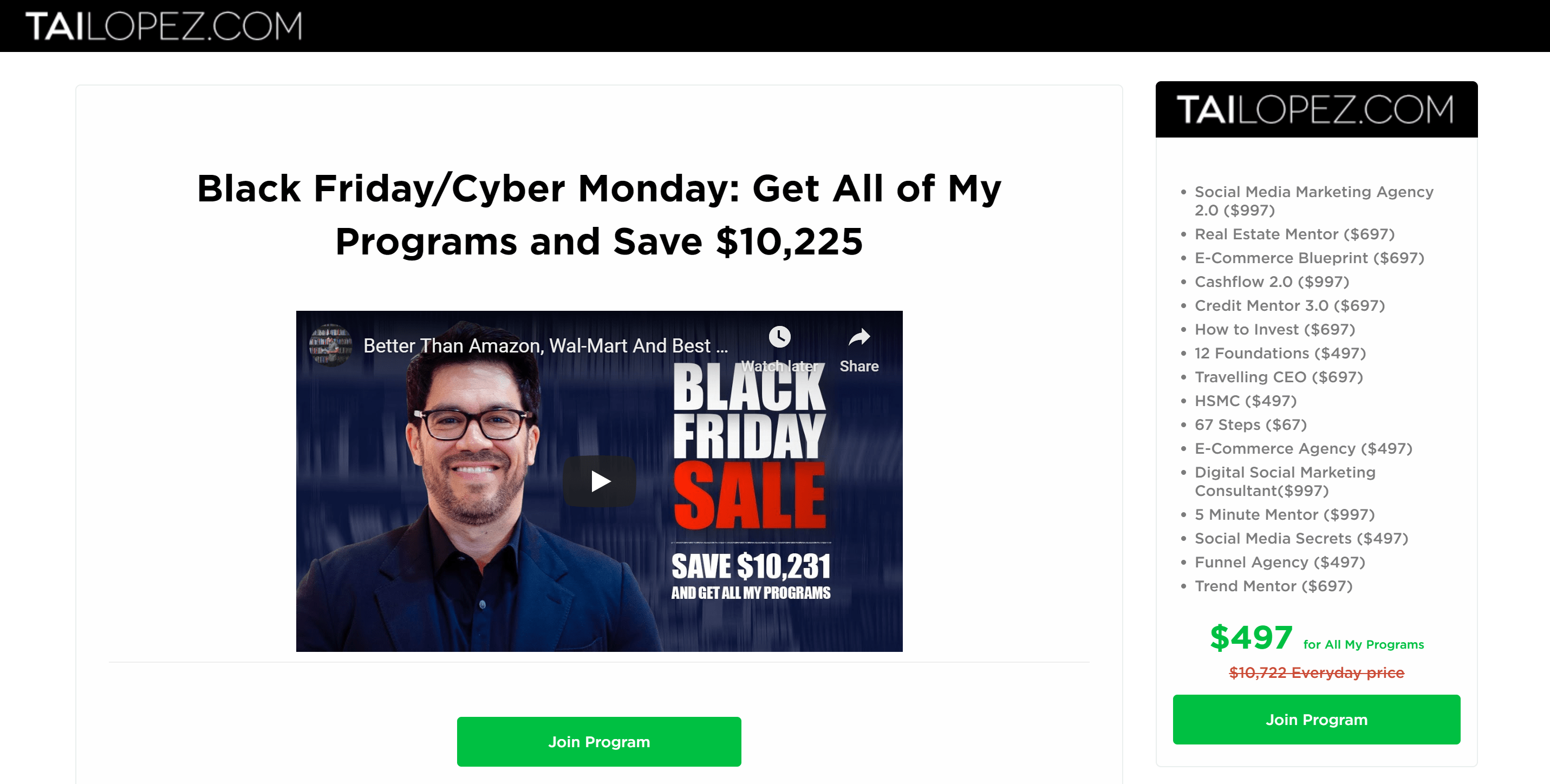 Tai lopez black friday sales