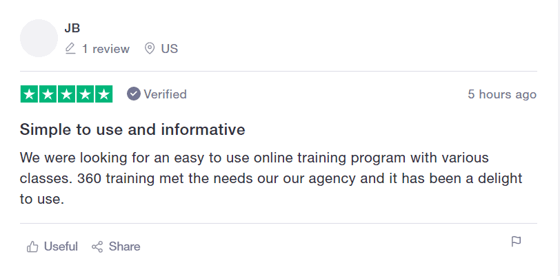 360Training Trustpilot Review
