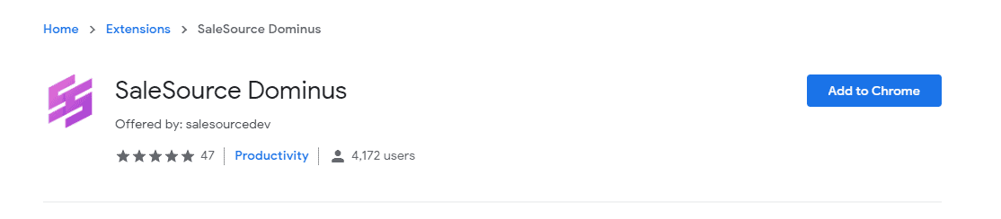 Salesource- google chrome extension