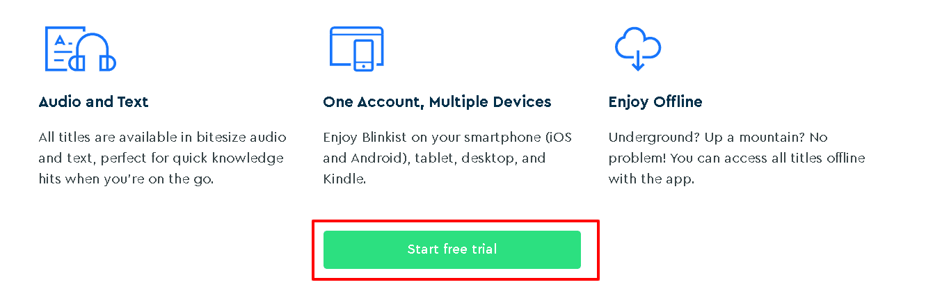 Ключевые особенности Blinkist