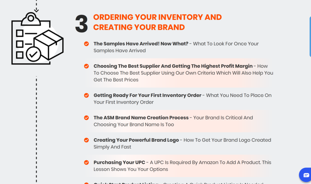 Order inventory and creating brand- Amazing Selling Machine
