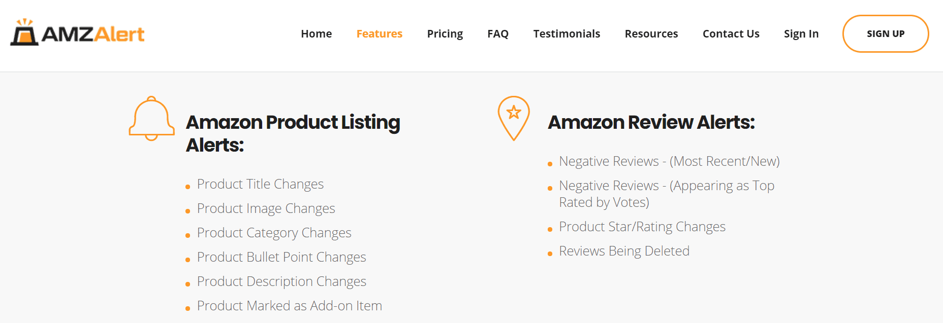 amz alert review- features