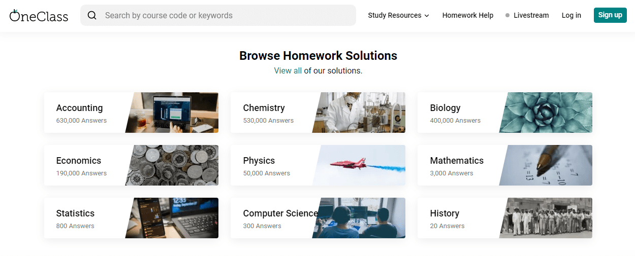 OneClass promo code - browse homework solutions