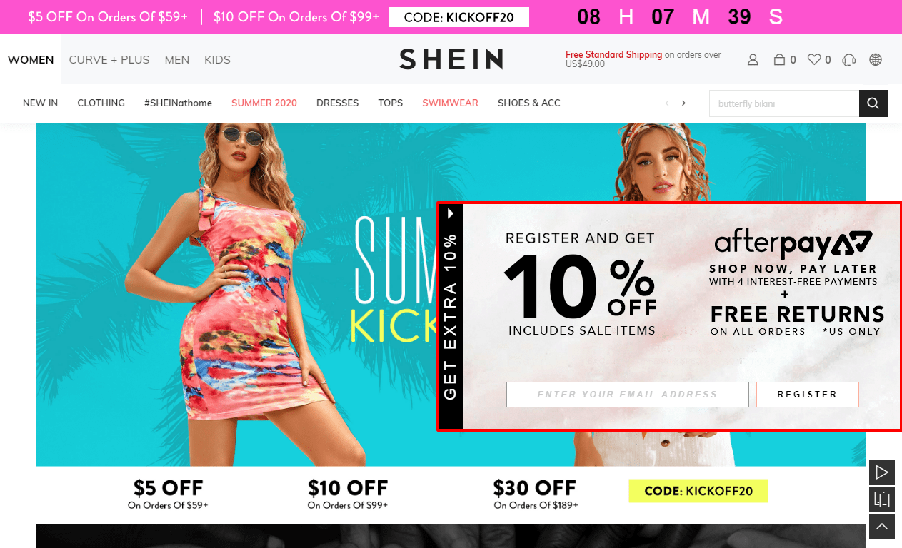 50 de descuento en cupones, códigos promocionales y ofertas de Shein