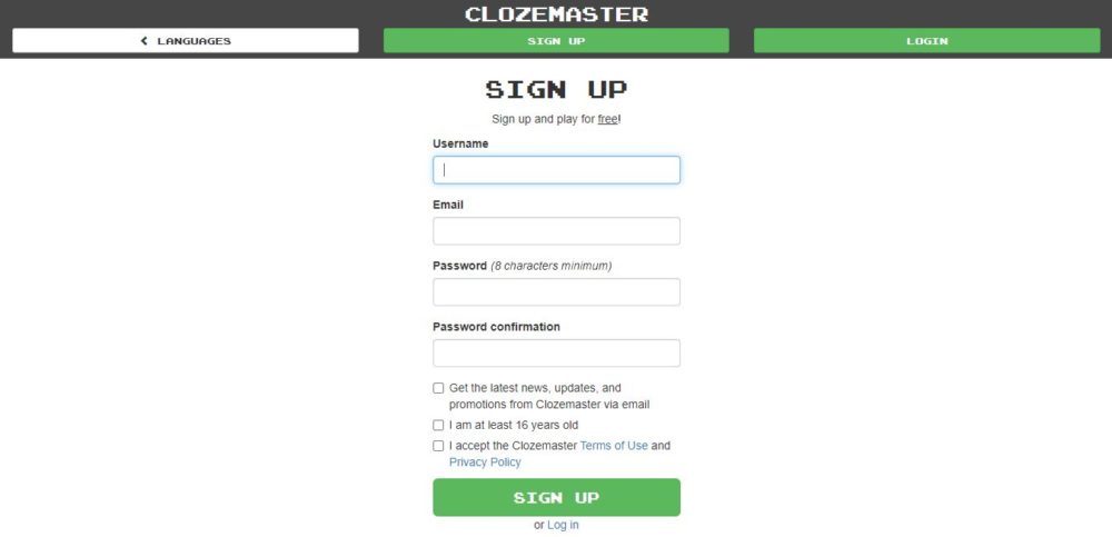 Clozemaster Review Languages