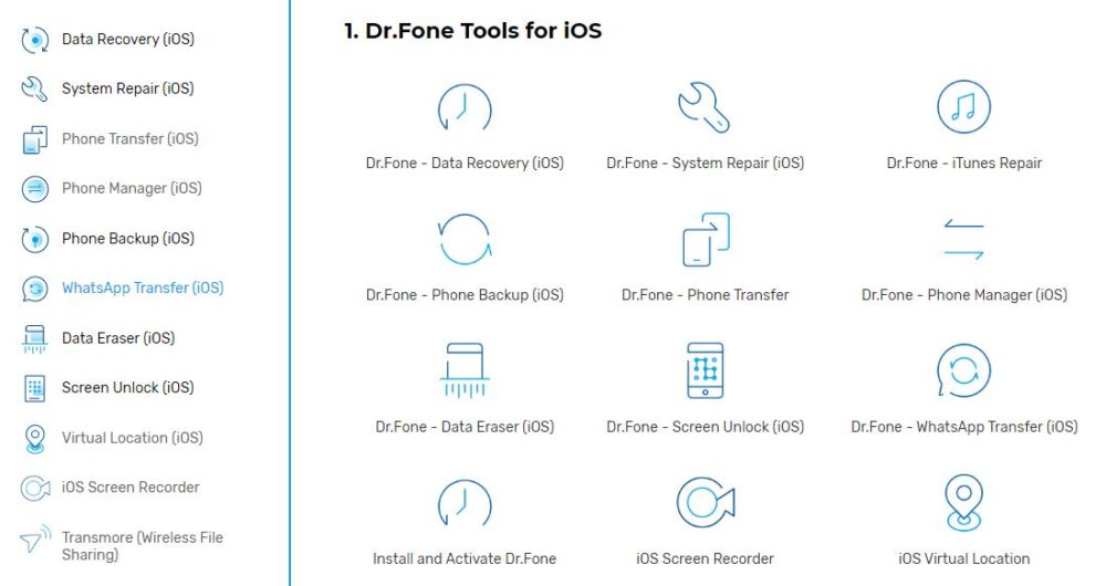 Dr. Fone iOS Tools