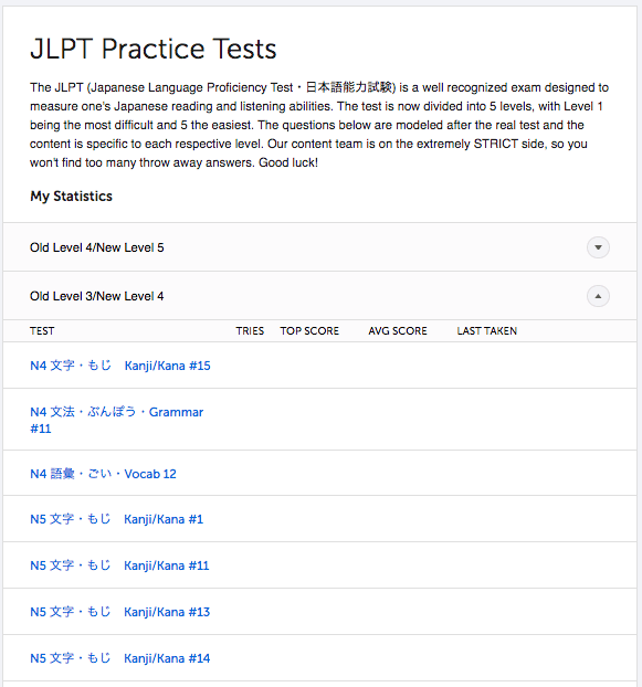 JapanesePod101 JLPT Practice Tests