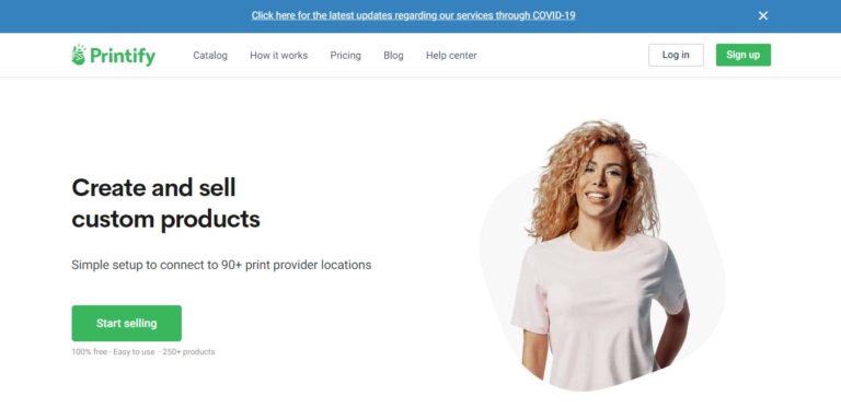 Printify vs Printful Printify Homepage