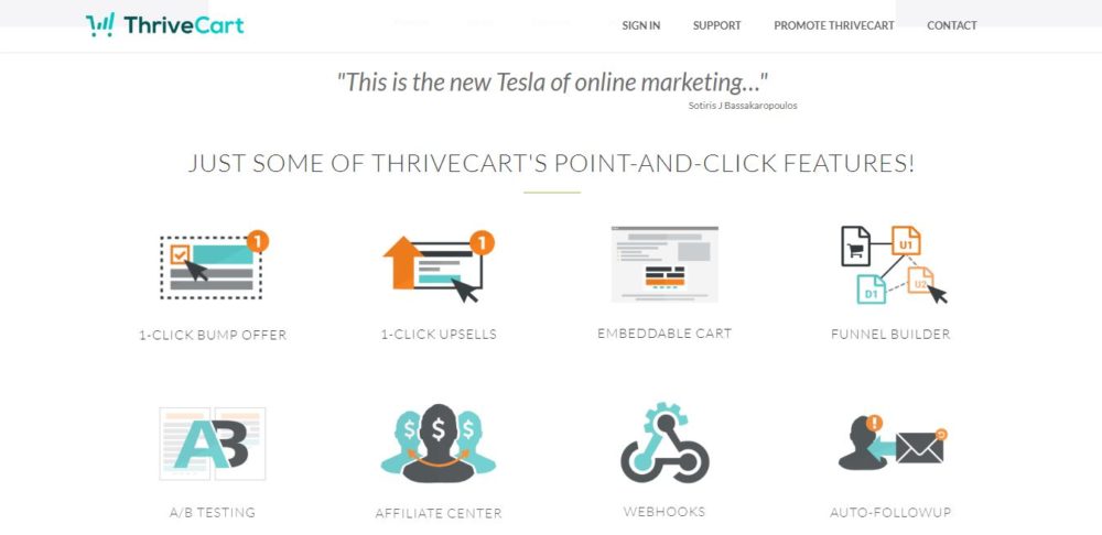 Thrivecart vs WooCommerce - Thrivecart Features