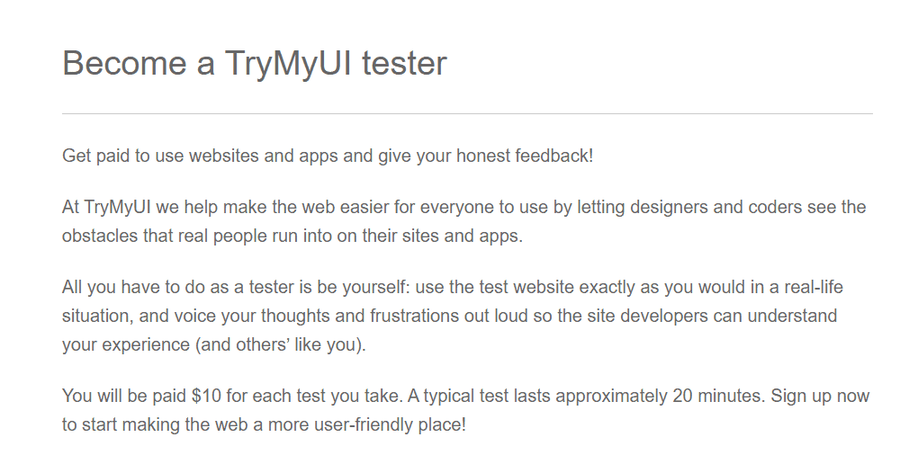 become a trymyui tester today