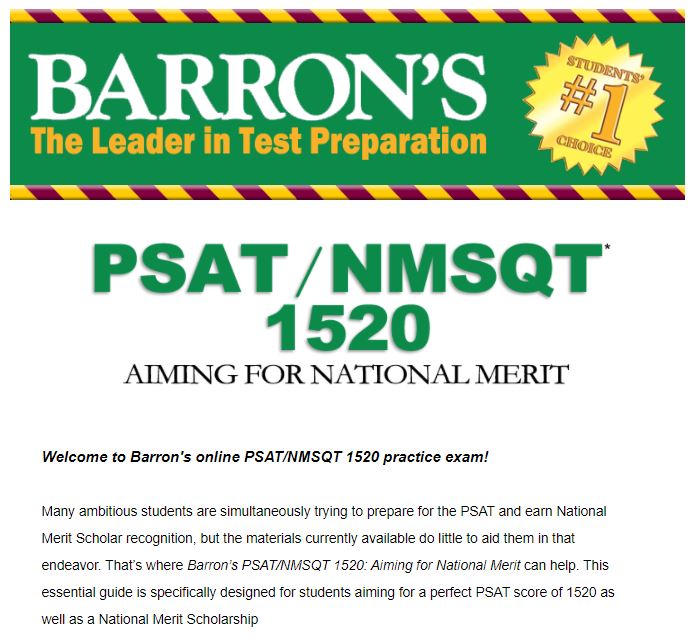 Barron 1520 Aiming for National Merit