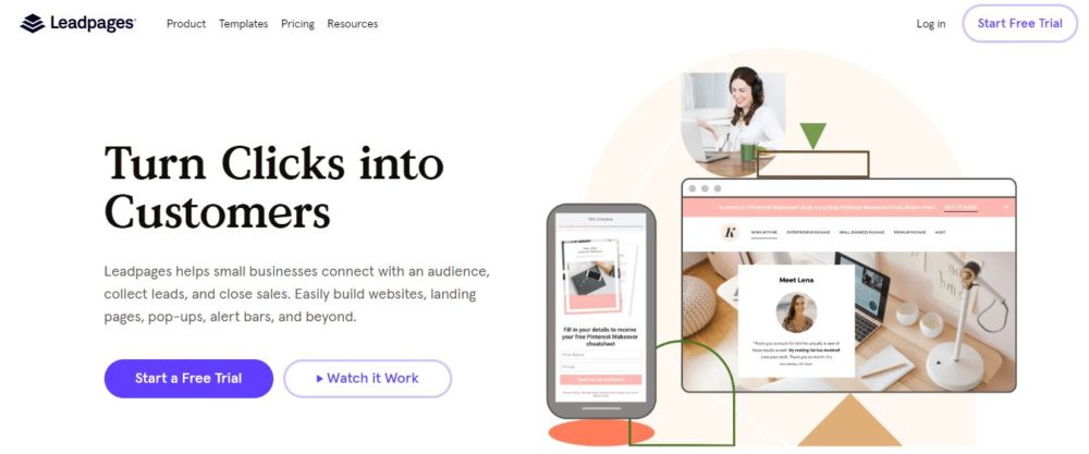 Leadpages Homepage- best deadline funnel alternatives