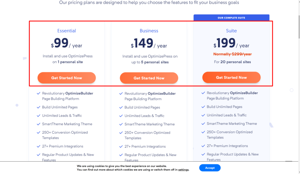OptimizePress pricing- best deadfunnels alternatives