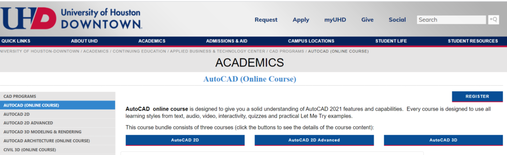 AutoCAD Online Courses by UHD.edu