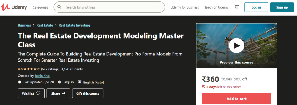 Real Estate Development Modeling Master Class