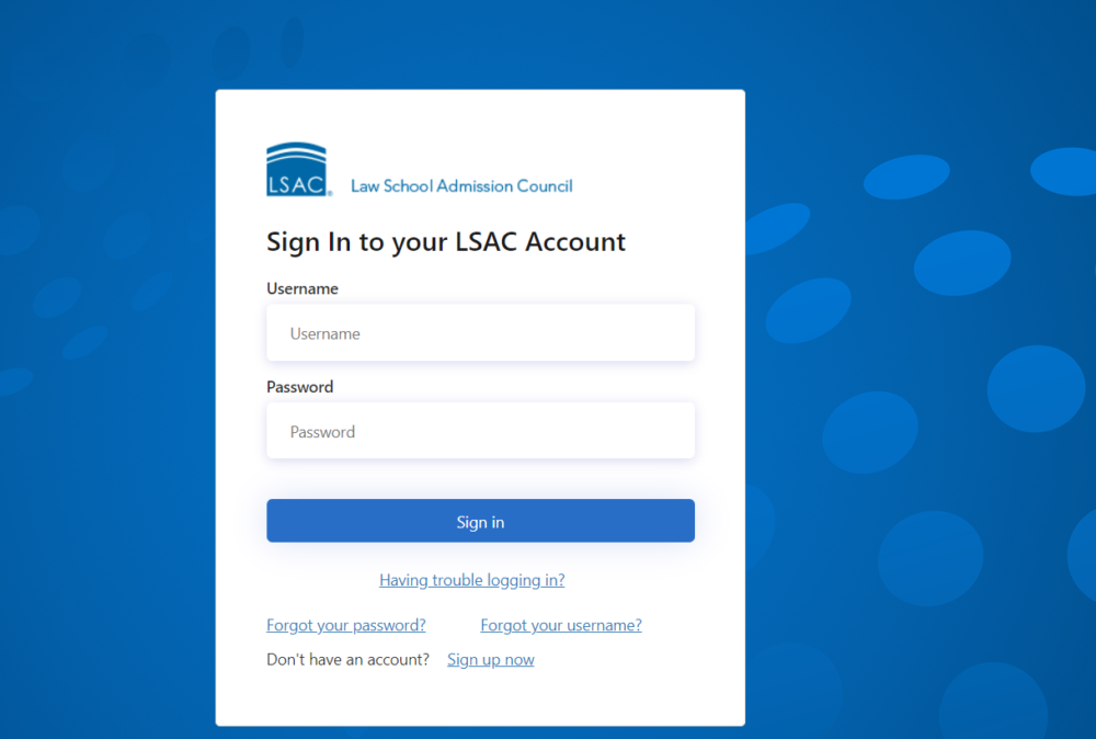 Sign in to your LSAC Acoount