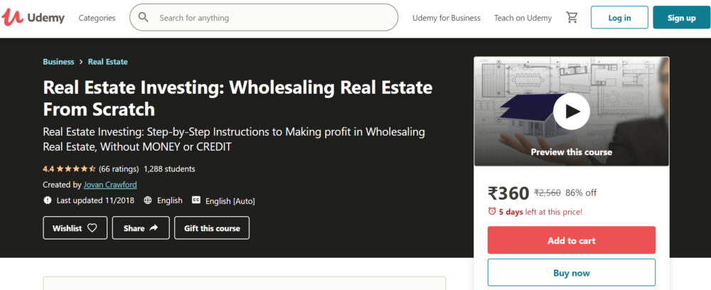 Real Estate Investing Courses- Wholesaling Real Estate from Scratch