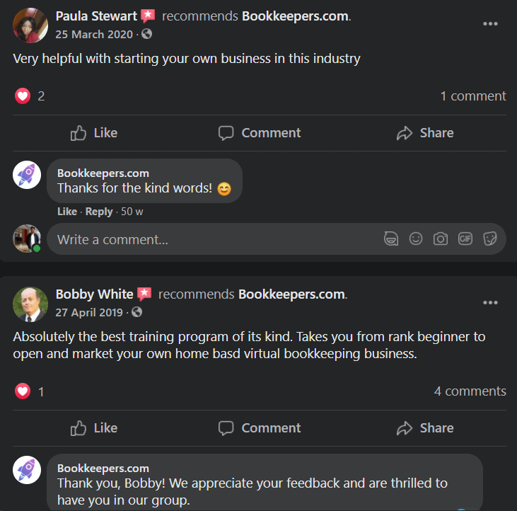 Bookkeeper Launch Facebook Review