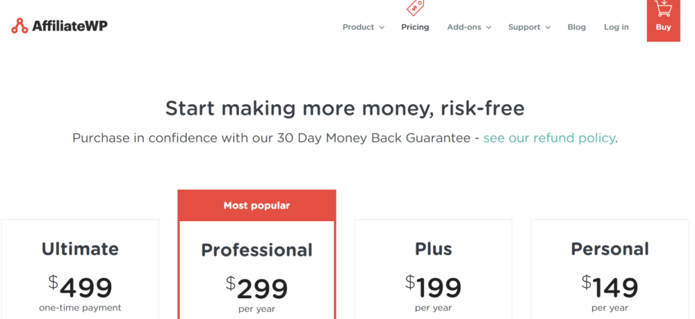 Affiliate Package Pricing