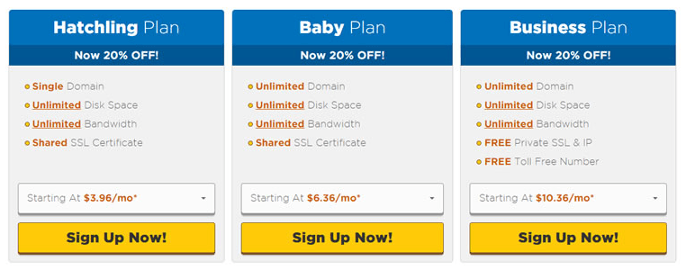 Hostgator Coupon - pricing plans