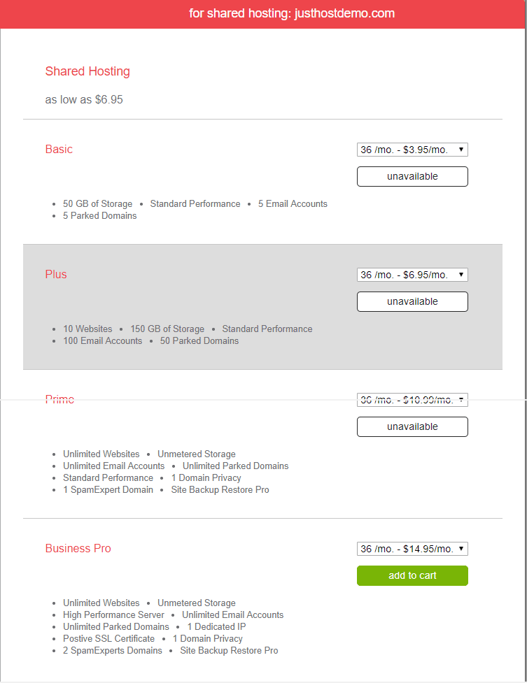 JustHost Coupon- Properties