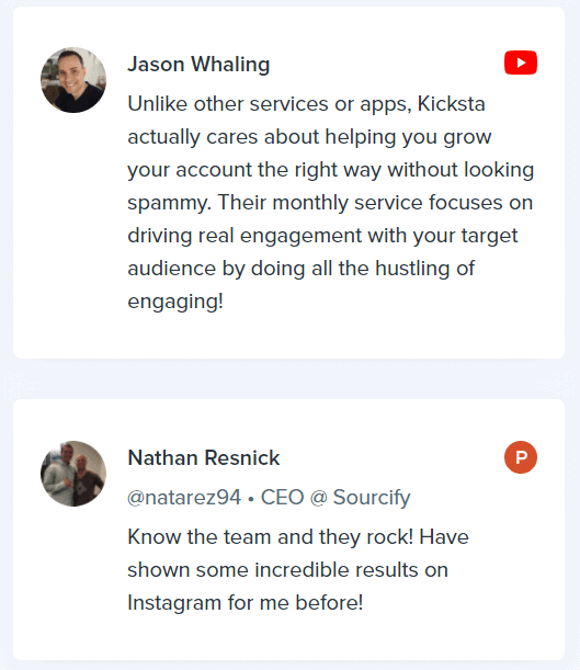 Kicksta Customer Reviews