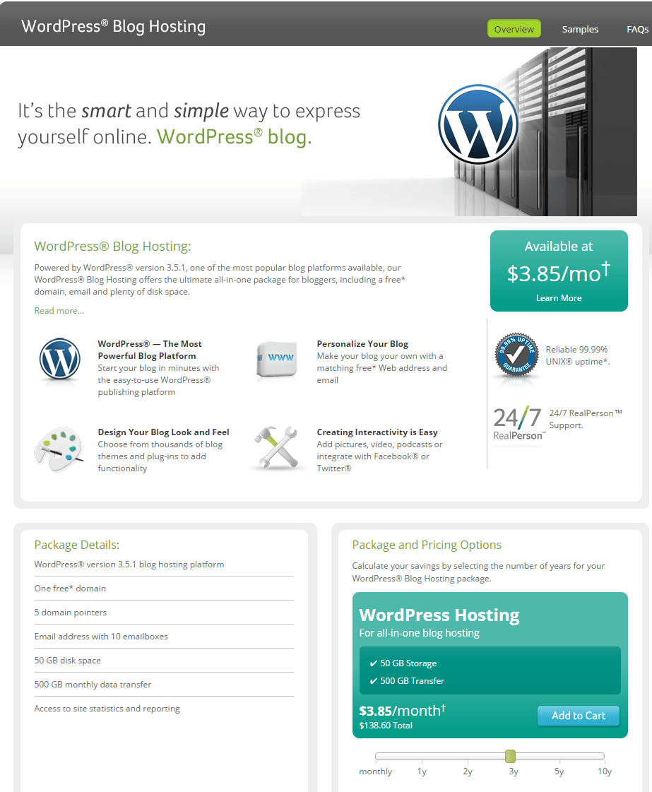 WordPress blog hosting