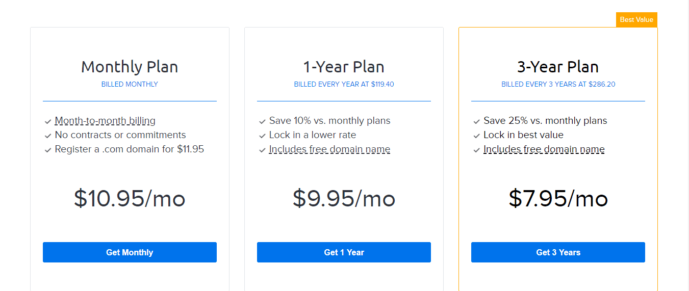 Planos de preços do DreamHost