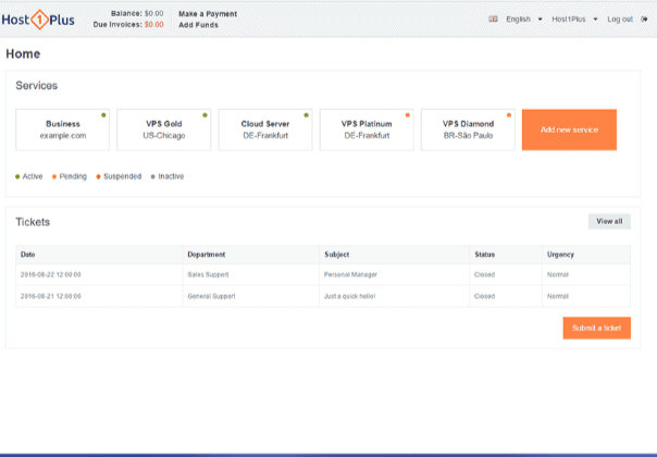 host1plus services