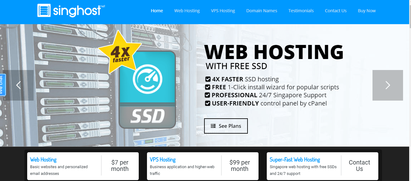 Web Hosting Service Providers In Singapore- singhost