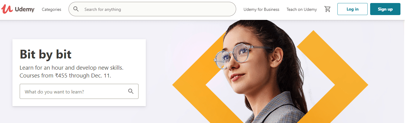 udemy- online learning platform
