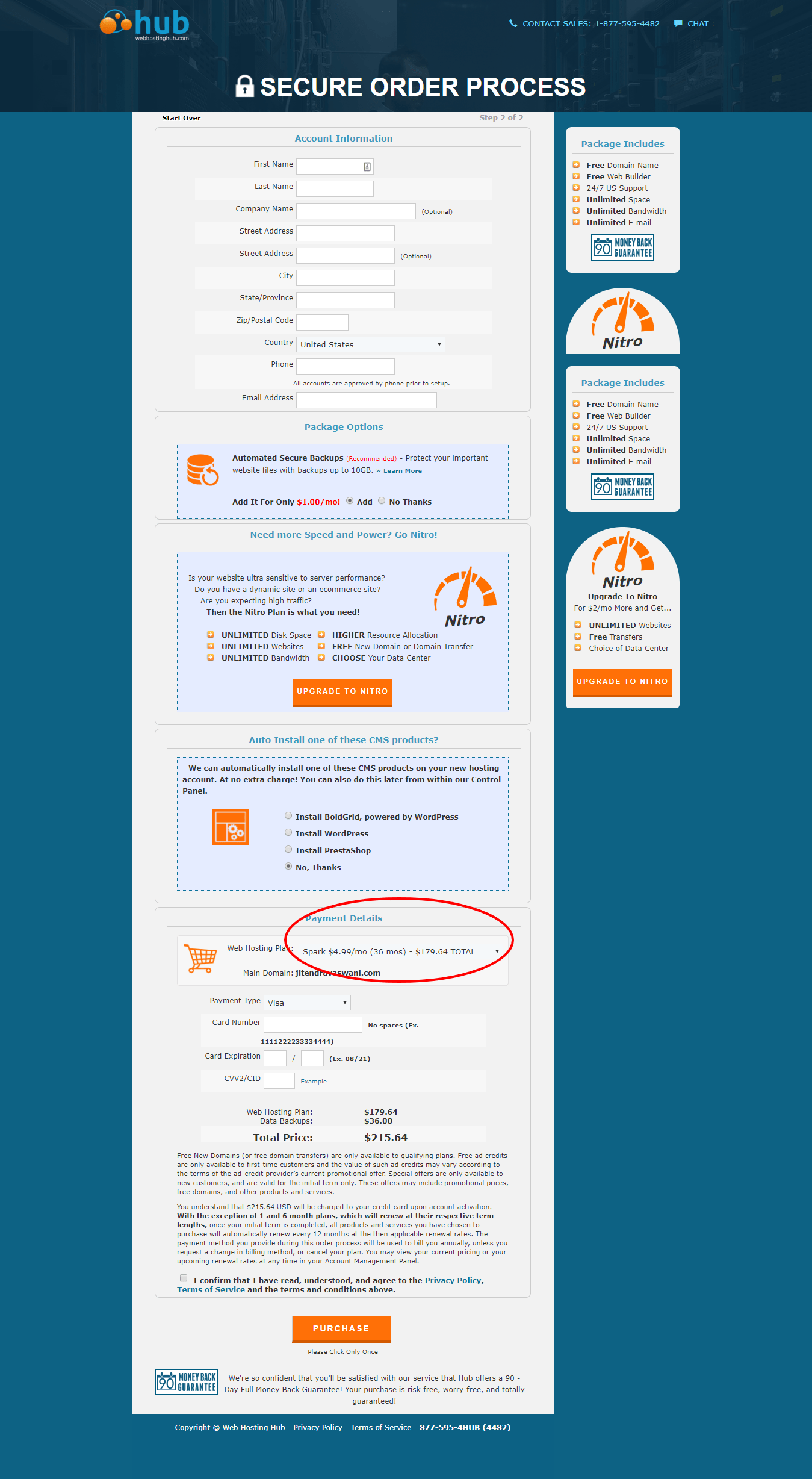 Web Hosting Hub-Order Process