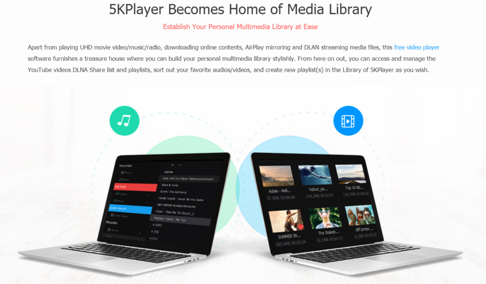 5KPlayer Media Library
