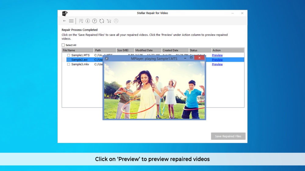 Preview Repaired Video