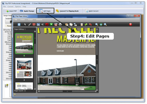 Flip PDF Professional - Edit Page