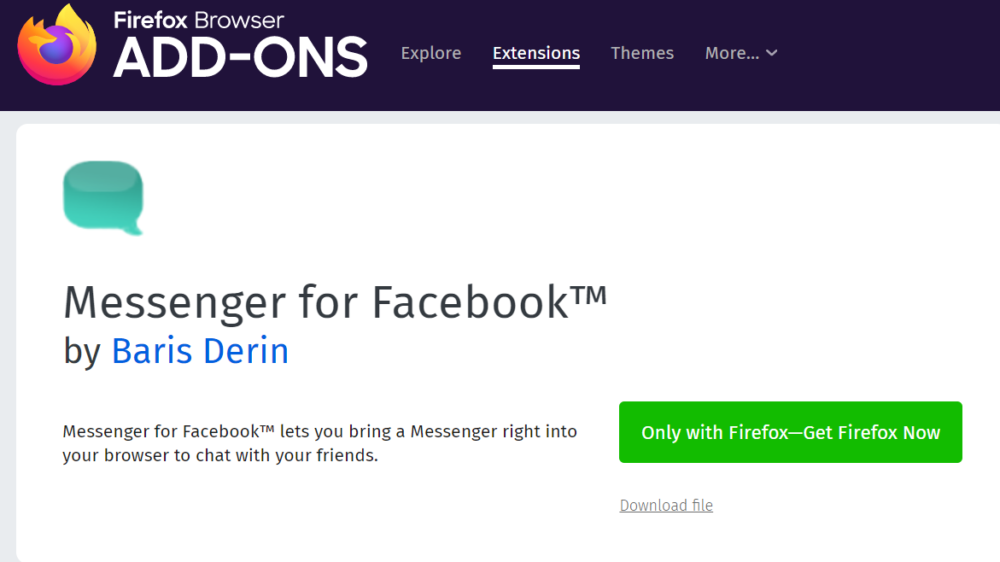 Facebook Messenger应用程序Firefox