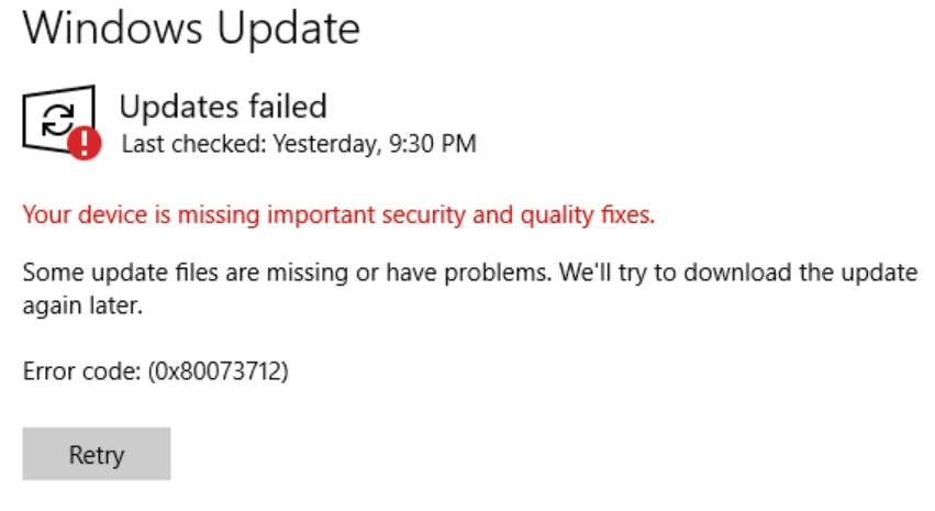 Fix Windows 10 Update 