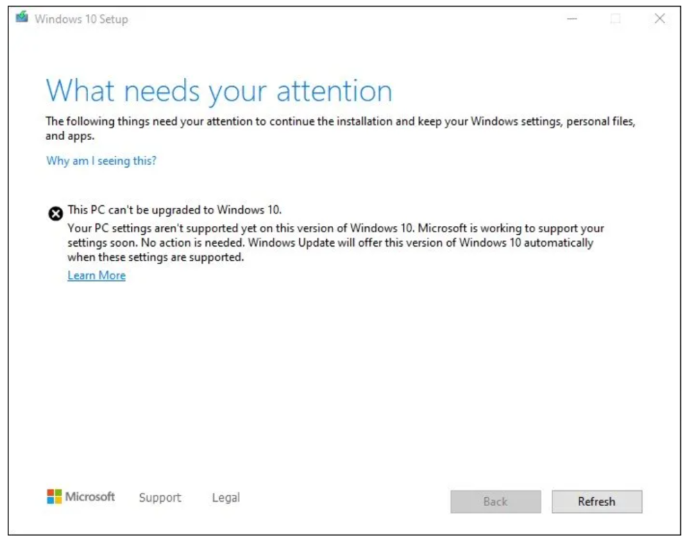 Fix Windows 10 Update Attention