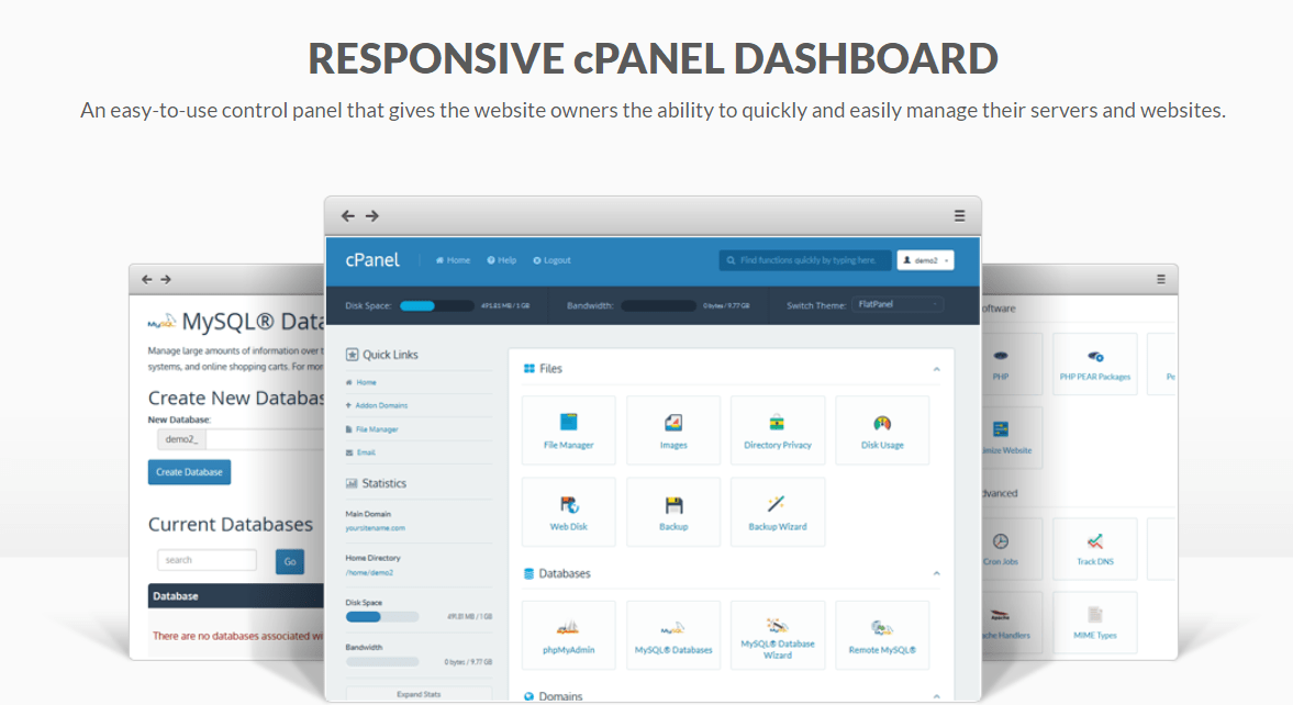 responsive cPanel dashboard- rockethosting review