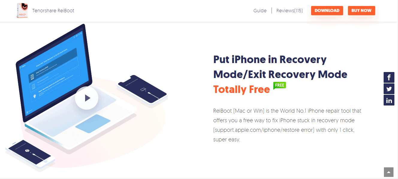 iPhone în modul de recuperare