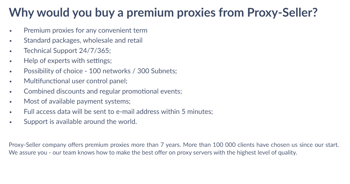 proxy-seller service platform