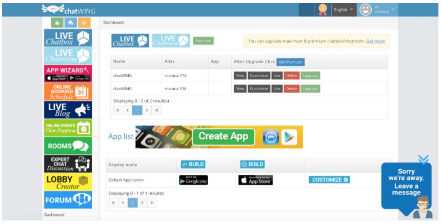 Chatwing app builder